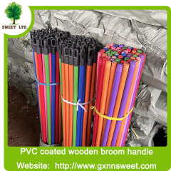 Guangxi PVC Coated Wooden Mop Stick Broom Handle Brush Pole