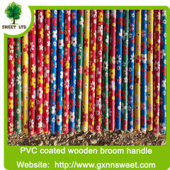 Hot selling 100% solid wood Italian PVC coated broom handle export to India Japan Turkey market