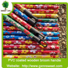Hot selling 100% solid wood Italian PVC coated broom handle export to India Japan Turkey market