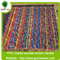 Hot selling 100% solid wood Italian PVC coated broom handle export to India Japan Turkey market