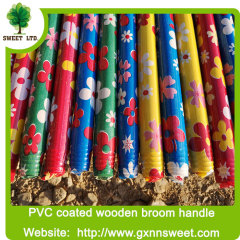 Hot selling 100% solid wood Italian PVC coated broom handle export to India Japan Turkey market