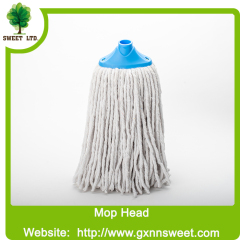 White cotton mop floor cleaning mop with pvc coated wooden handle
