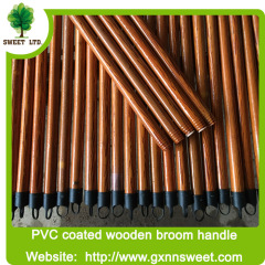 pvc coated wooden broom, wooden broom stick