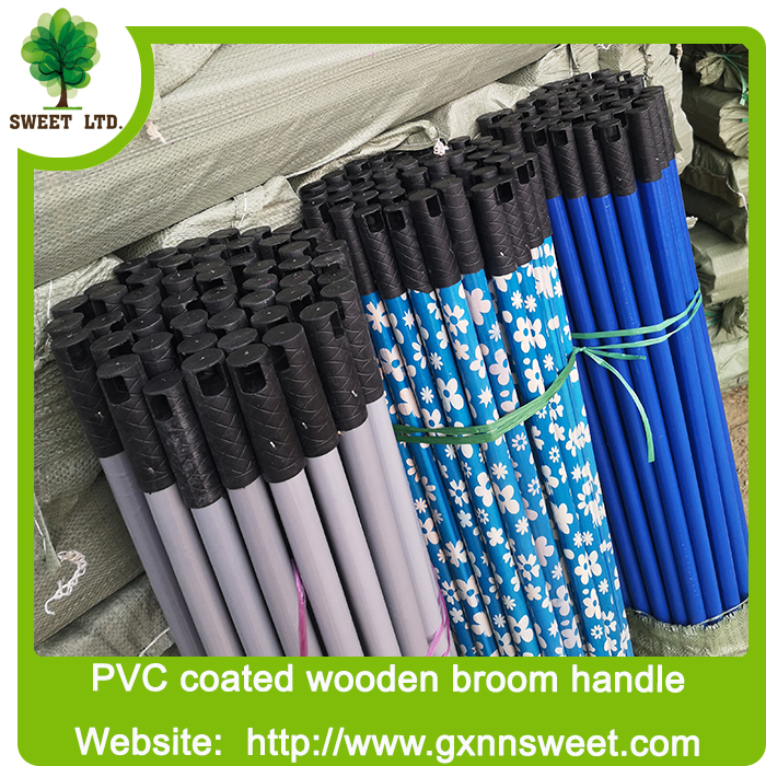 Household cleaning tools broom wholesale supplier broom stick pvc coated wooden broom handle mop stick