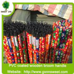 pvc coated wooden broom, wooden broom stick