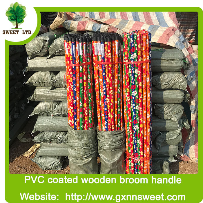 pvc coated wooden broom, wooden broom stick