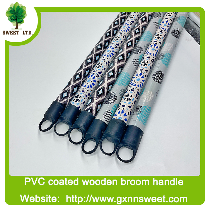 2023 Chinese a colorful cleaning Plastic cover PVC wooden broom stick