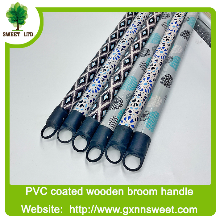 2023 Chinese a colorful cleaning Plastic cover PVC wooden broom stick