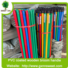 Factory cheap price broom handle wood pvc coated mop handle WOODEN BROOM HANDLE