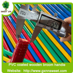 Factory cheap price broom handle wood pvc coated mop handle WOODEN BROOM HANDLE