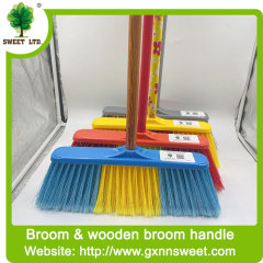 soft broom with wooden handle