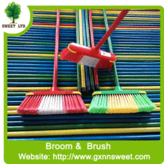 Home Floor Cleaning Escobas Plastic Soft Broom with Wood Handle in Dustpan and Broom Set