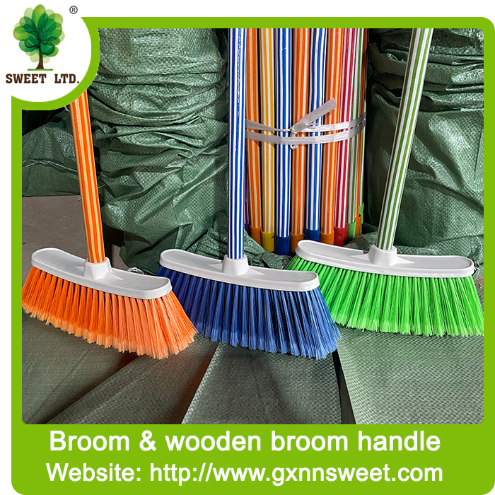 Yiwu Factory Escobas Sweeping Cleaning Home Brooms with Pole Palos De Escobas