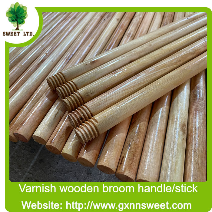 Price 120cm Eucalyptus Wood Natural Varnished PVC Wood Broom Stick Long Handle Mop Stick to Sweeping
