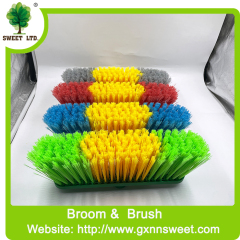 Indoor Outdoor Plastic Floor Cleaning Sweeping Broom Brush Plastic Broom With Wood Stick Brooms