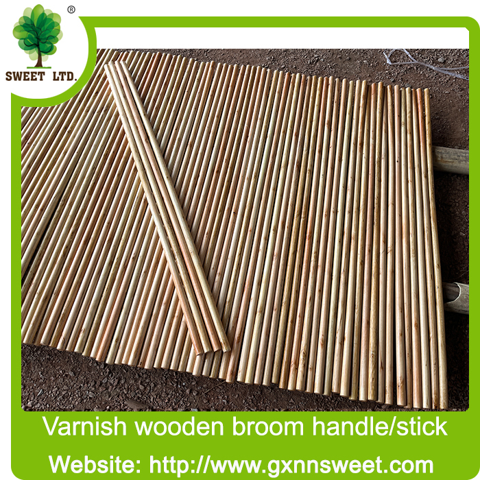 Price 120cm Eucalyptus Wood Natural Varnished PVC Wood Broom Stick Long Handle Mop Stick to Sweeping
