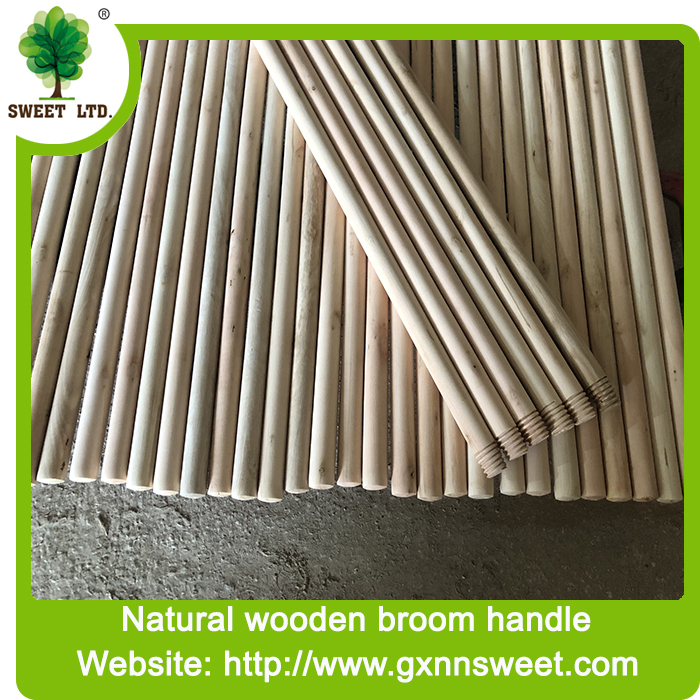 Hot Sale Natural Thick Wooden Broom Handle for Broomstick With Italian Thread