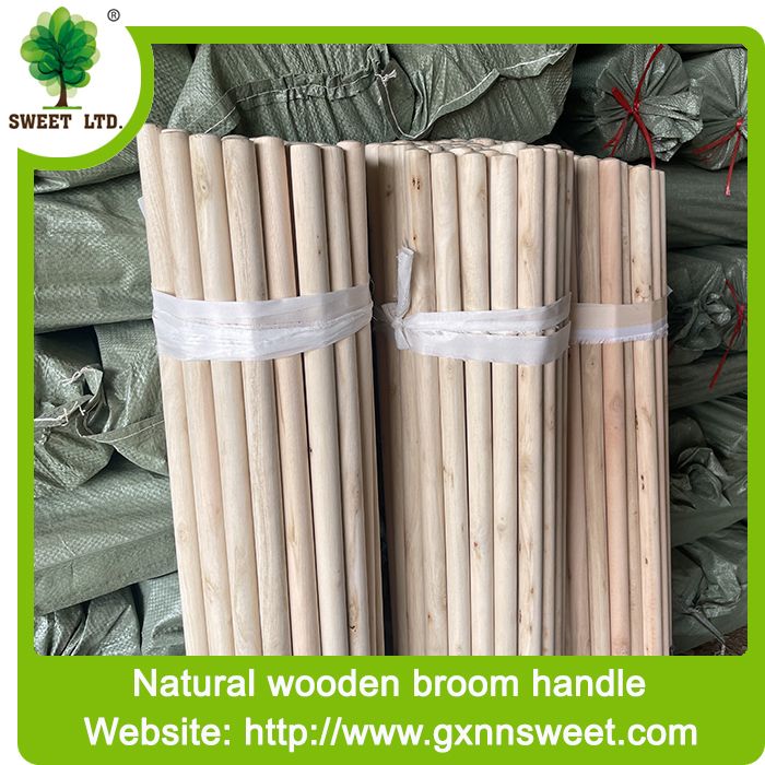 Hot Sale Natural Thick Wooden Broom Handle for Broomstick With Italian Thread