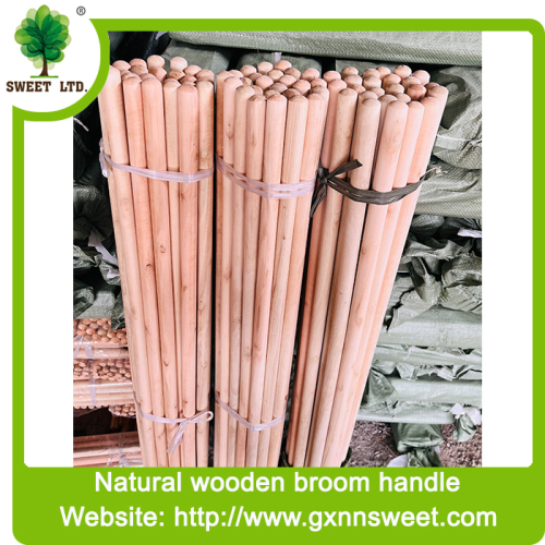 Hot Sale Natural Thick Wooden Broom Handle for Broomstick With Italian Thread