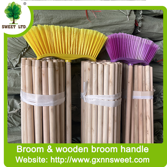 Cleaning sweep Plastic soft brom with wooden handle for wholesale