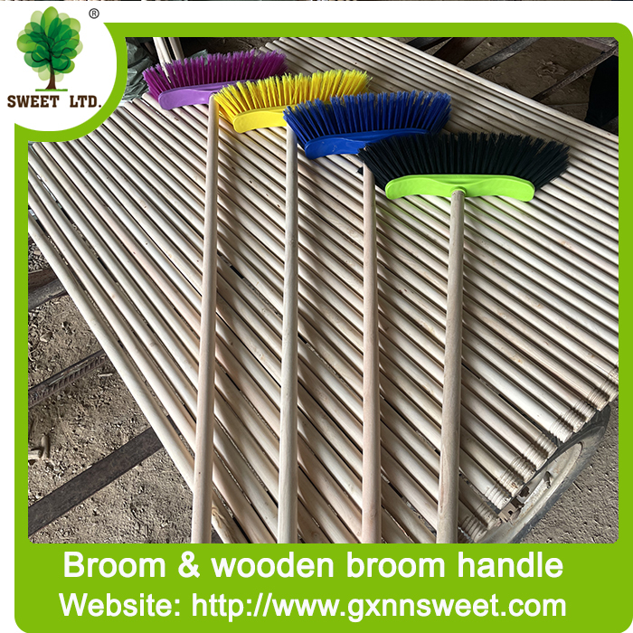 Cleaning sweep Plastic soft brom with wooden handle for wholesale