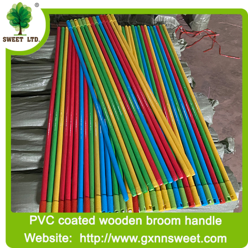 red/green/blue color 2.2x120cm PVC coated Wooden broomstick