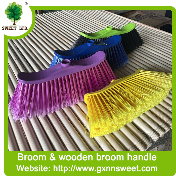 soft plastic broom with wooden stick