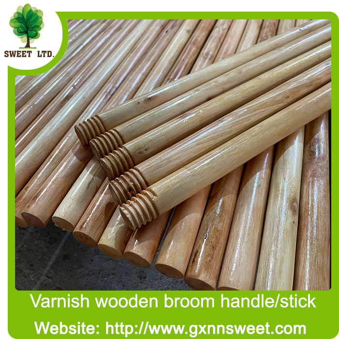 soft plastic broom with wooden stick