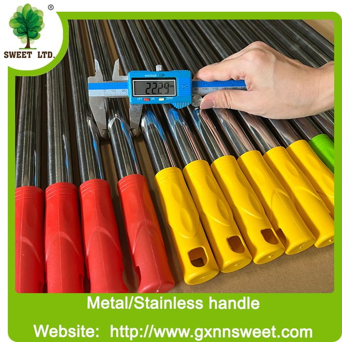 Factory Wholesale 120 CM Length Metal Broom Stick Iron Steel Broom Stick With Italian Thread