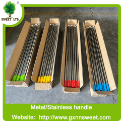 Factory Wholesale 120 CM Length Metal Broom Stick Iron Steel Broom Stick With Italian Thread