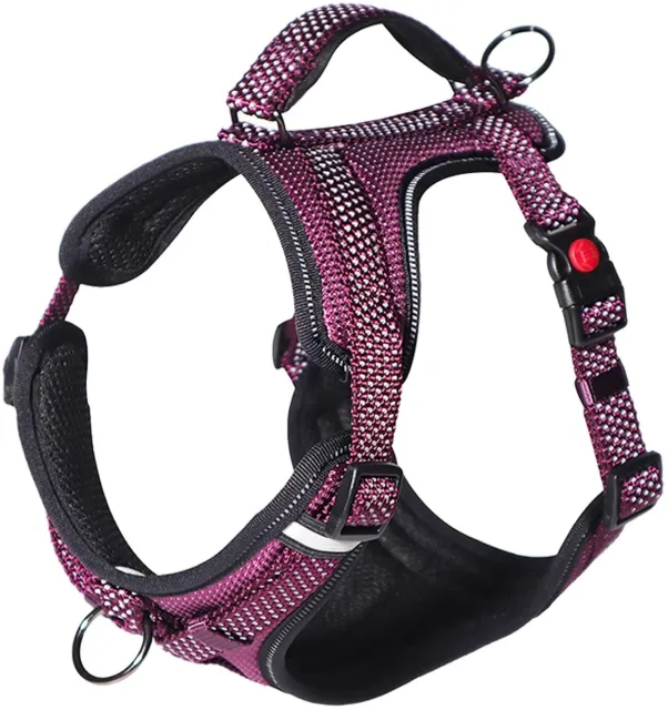 Reflective Dog Harness No Pull Adjustable Pet Harness Front Clip Heavy Duty Safe Dog Vest Soft Easy Control Harness for Small Medium Large Dogs