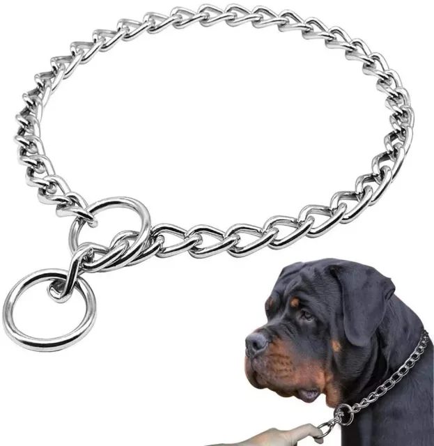 Dog metal collar stainless steel choke collar pull stopper, robust, size adjustable necklace