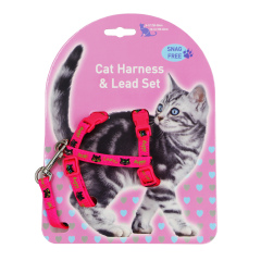 Cat Harness and Leash Set, Cats Escape Proof - Adjustable Kitten Harness for Large Small Cats, Lightweight Soft Walking Travel Pet Safe Harness