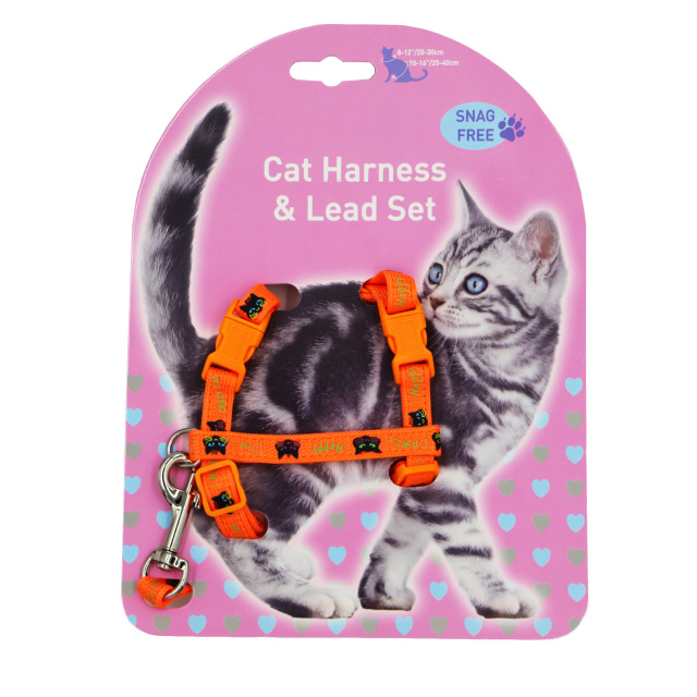 Cat Harness and Leash Set, Cats Escape Proof - Adjustable Kitten Harness for Large Small Cats, Lightweight Soft Walking Travel Pet Safe Harness