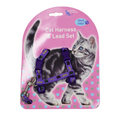 Cat Harness and Leash Set, Cats Escape Proof - Adjustable Kitten Harness for Large Small Cats, Lightweight Soft Walking Travel Pet Safe Harness