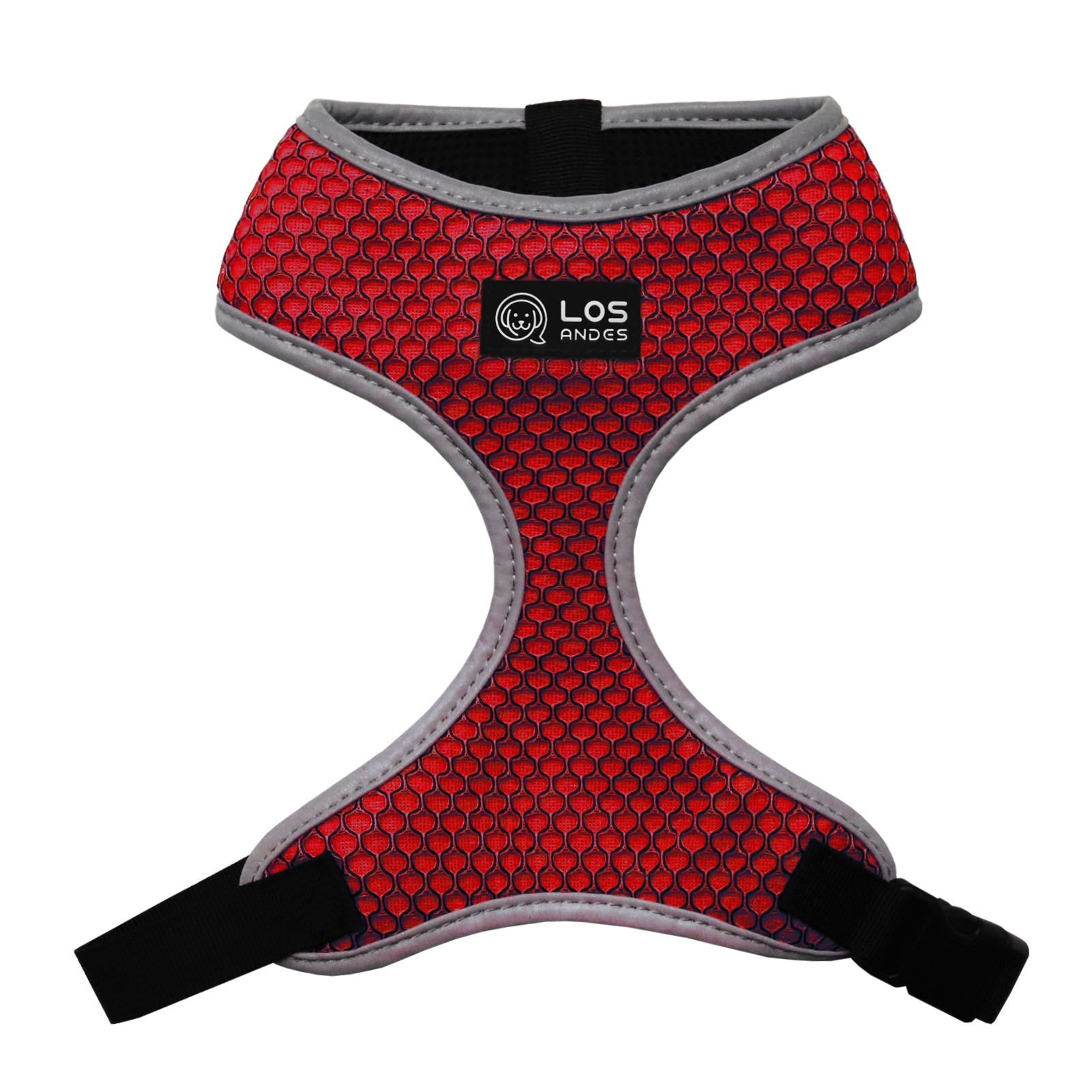 Soft Dog Harness No Choke Over-The-Head Triple Layered Breathable Mesh Adjustable Chest Belt and Quick-Release Buckle