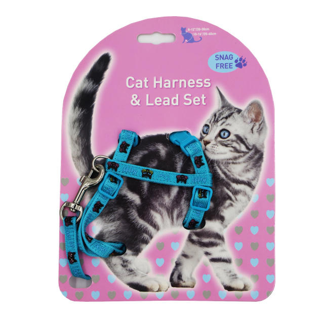 Cat Harness and Leash Set, Cats Escape Proof - Adjustable Kitten Harness for Large Small Cats, Lightweight Soft Walking Travel Pet Safe Harness