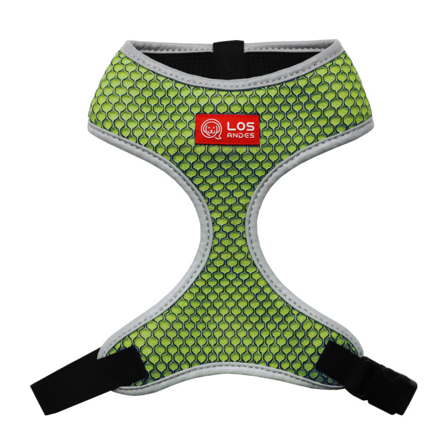 Soft Dog Harness No Choke Over-The-Head Triple Layered Breathable Mesh Adjustable Chest Belt and Quick-Release Buckle