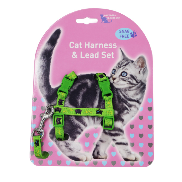 Cat Harness and Leash Set, Cats Escape Proof - Adjustable Kitten Harness for Large Small Cats, Lightweight Soft Walking Travel Pet Safe Harness