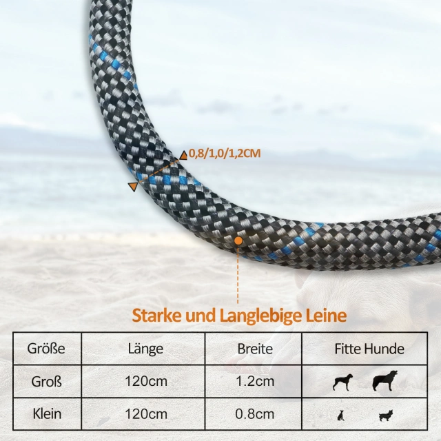 Durable Slip Lead Dog Leash, 1.2m Heavy Duty Dog Loop Leash, Comfortable Strong Rope Slip Leash for Large, Medium Dogs, No Pull Pet Training Leash