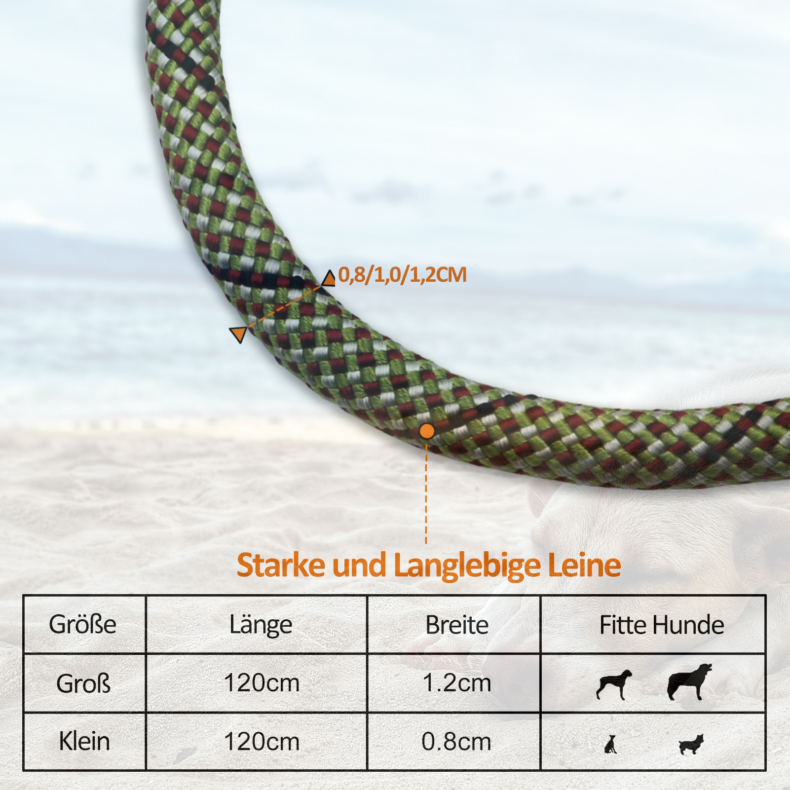 Durable Slip Lead Dog Leash, 1.2m Heavy Duty Dog Loop Leash, Comfortable Strong Rope Slip Leash for Large, Medium Dogs, No Pull Pet Training Leash