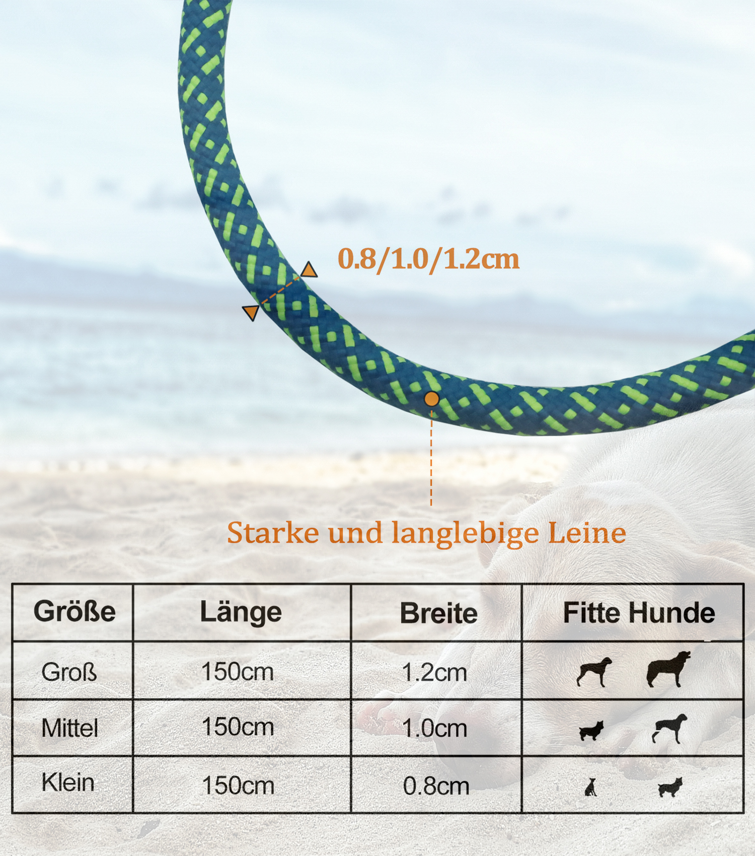 Durable Slip Lead Dog Leash, 1.5m Heavy Duty Dog Loop Leash, Comfortable Strong Rope Slip Leash for Large, Medium Dogs, No Pull Pet Training Leash