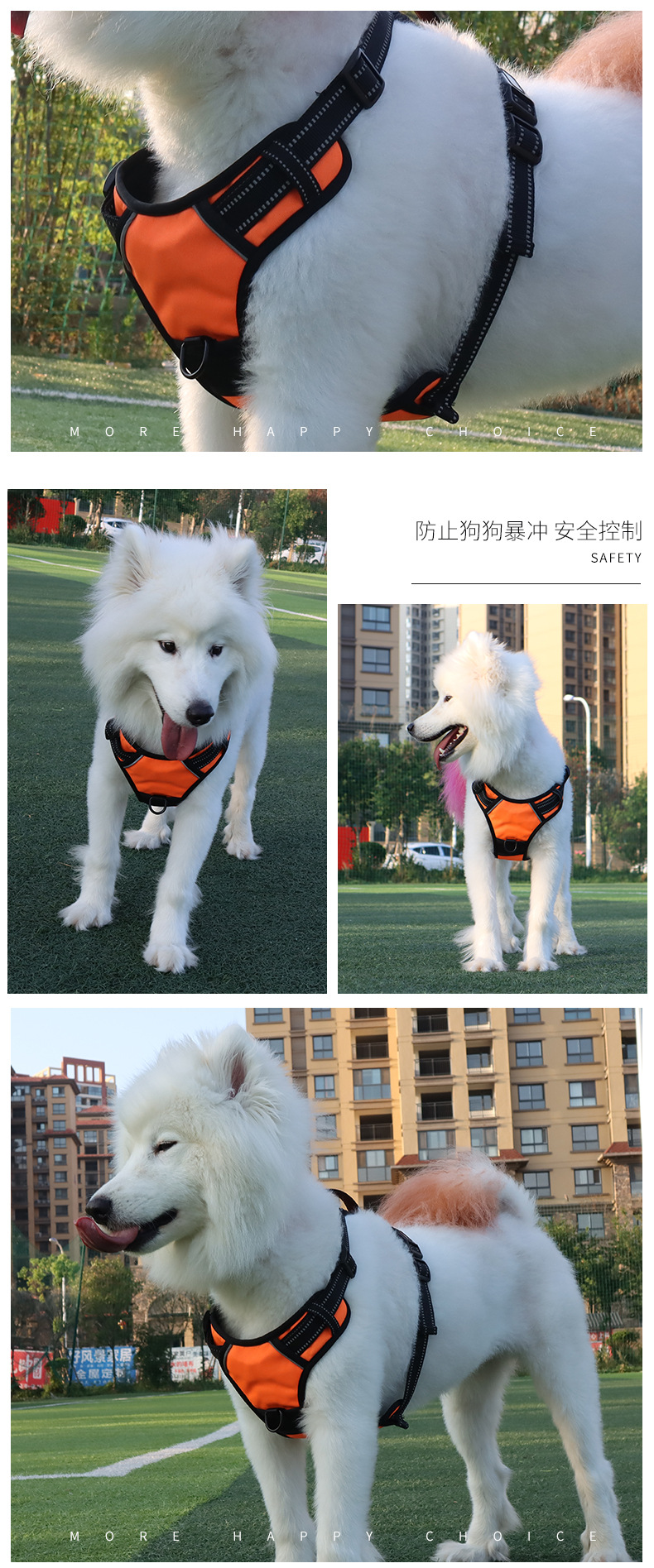 LOS ANDES Dog Harness Adjustable Pet Harness Front Clip Heavy Duty Safe Dog Vest Soft Easy Control Harness for Small Medium Large Dogs