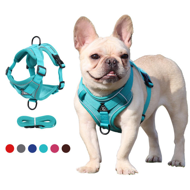 LOS ANDES Dog Harness No Pull Adjustable Pet Harness Front Clip Breathable Safe Dog Vest Reflective Easy Control Harness for Small Medium Dogs