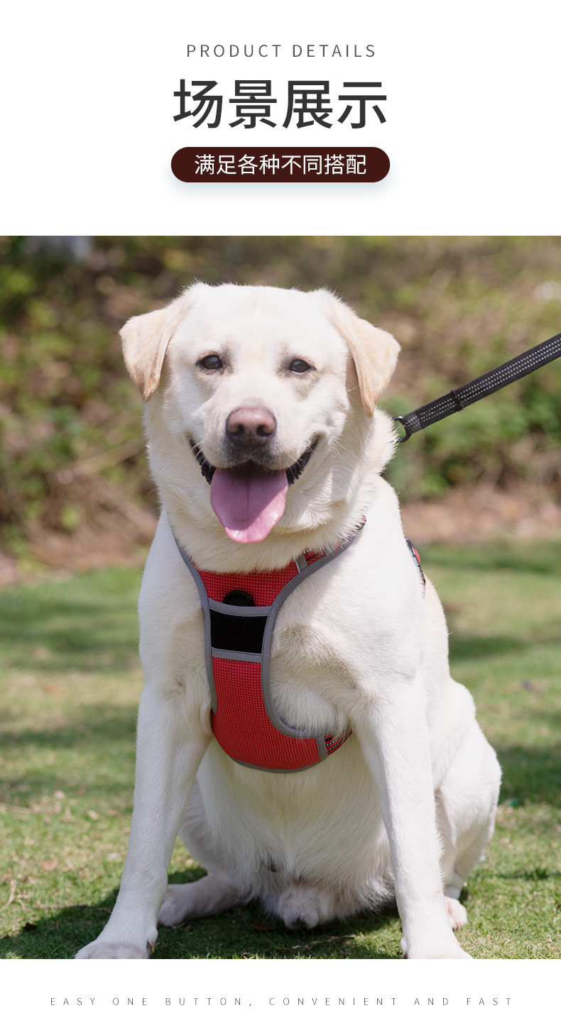 LOS ANDES Dog Harness No Pull Adjustable Pet Harness Front Clip Breathable Safe Dog Vest Soft Easy Control Harness for Small Medium Dogs