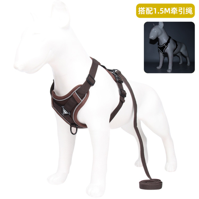 LOS ANDES Dog Harness No Pull Adjustable Pet Harness Front Clip Breathable Safe Dog Vest Reflective Easy Control Harness for Small Medium Dogs