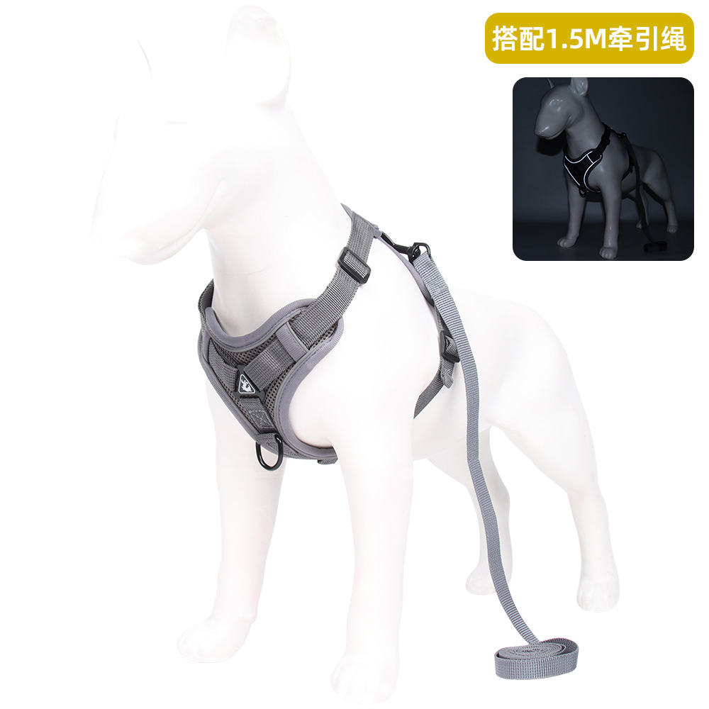 LOS ANDES Dog Harness No Pull Adjustable Pet Harness Front Clip Breathable Safe Dog Vest Reflective Easy Control Harness for Small Medium Dogs