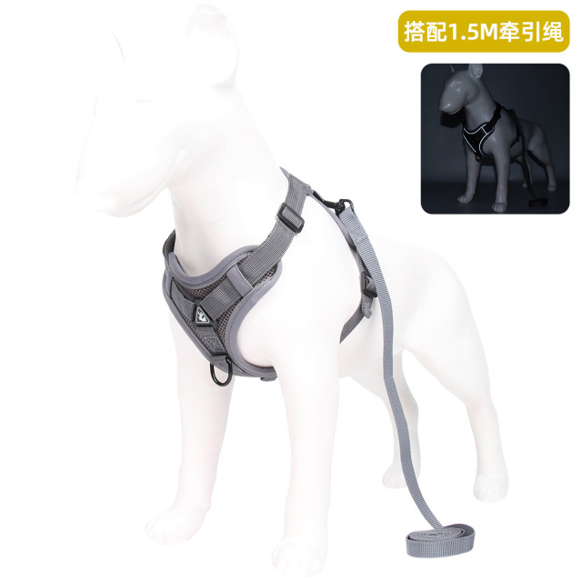 LOS ANDES Dog Harness No Pull Adjustable Pet Harness Front Clip Breathable Safe Dog Vest Reflective Easy Control Harness for Small Medium Dogs