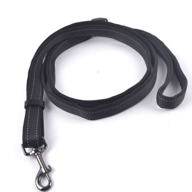 LOS ANDES Double-Sided Reflective Heavy Duty Dog Leash,Neoprene Padded Handle and Metal Hook Pet Training Leashes for Small Medium Large Dogs