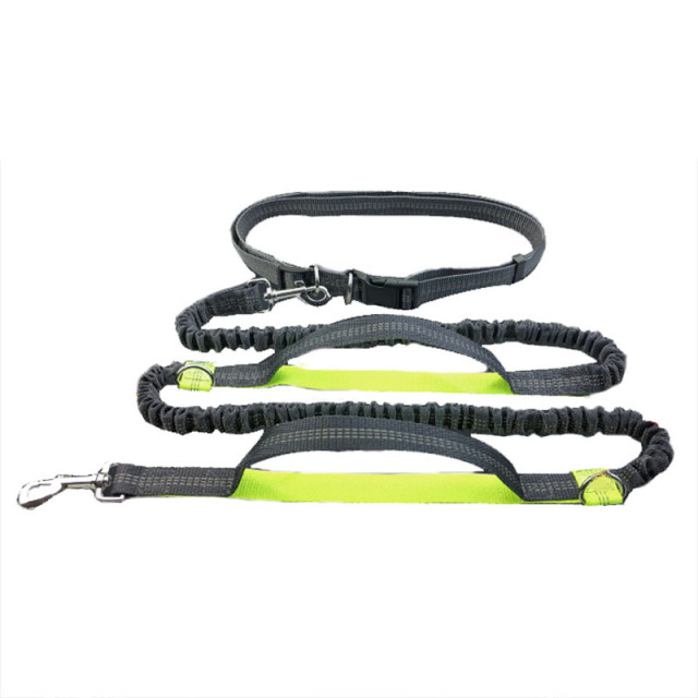 LOS ANDES Hands Free Dog Leash for Running Walking Training Hiking, Reflective Bungee, Adjustable Waist Belt, Shock Absorbing, Ideal for Medium to Large Dogs